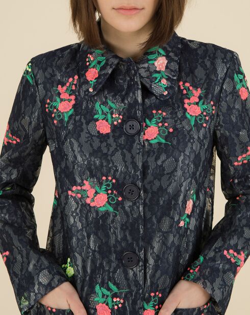 Trench broderies dentelle Rainy Day bleu marine