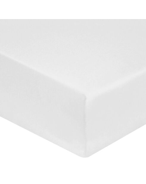 Lenzuolo con angoli elasticizzati, cappello in raso 100% cotone, 30 cm, bianco