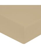 Drap housse 100% Satin de Coton bonnet 30 cm ficelle