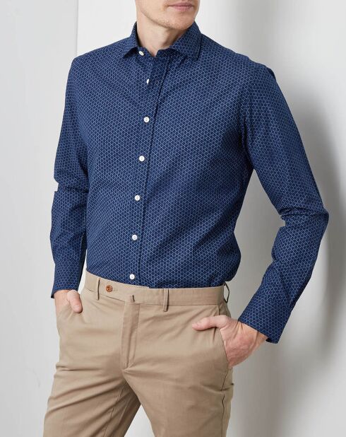 Chemise Slim Fit Made in Japan motifs bleu marine/bleu