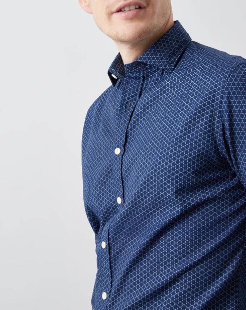 Chemise Slim Fit Made in Japan motifs bleu marine/bleu