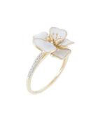 Bague Orchidée Diamants 0.05 ct or jaune