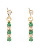 Pendientes Quartet Precious con topacios y esmeraldas en oro amarillo