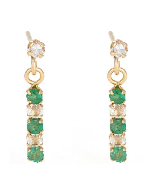 Orecchini Quartet Precious Topaz & Emerald in oro giallo