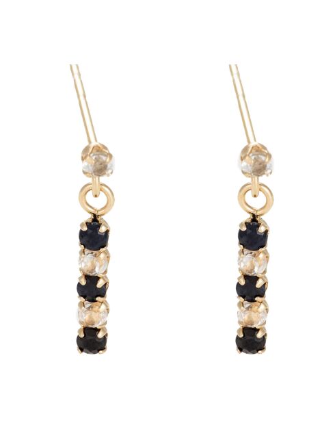 Boucles d'oreilles Quatuor Précieux Topaze & Saphir or jaune