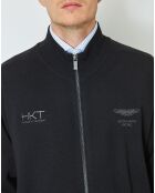 Gilet zippé 100% Laine Aston Martin Racing noir