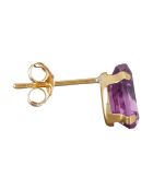 Boucles d'oreilles Gouttes Etincelantes Améthyste 1.26 ct or jaune