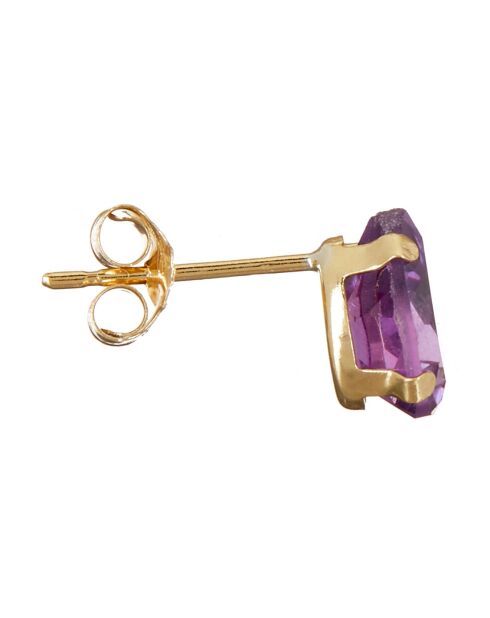 Boucles d'oreilles Gouttes Etincelantes Améthyste 1.26 ct or jaune