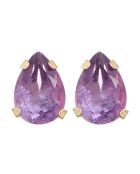 Boucles d'oreilles Gouttes Etincelantes Améthyste 1.26 ct or jaune