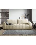 Canapé velours convertible avec coffre de rangement 3 places luca beige - 250x105x85  cm