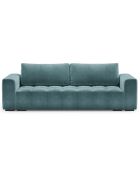 Canapé velours convertible avec coffre de rangement 3 places luca bleu - 250x105x85  cm