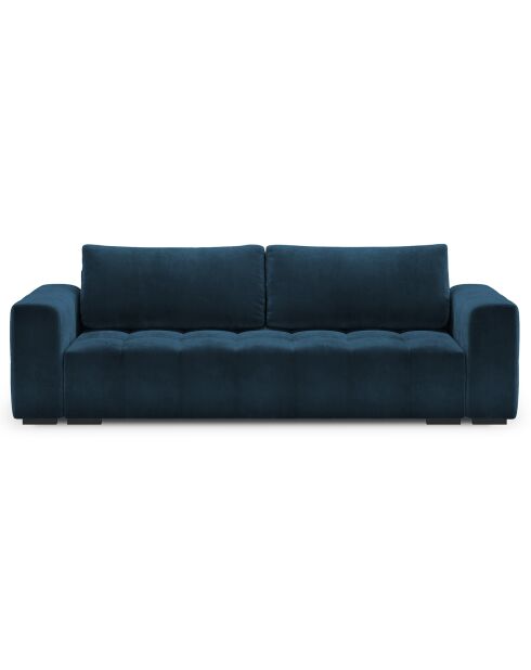 Canapé velours convertible avec coffre de rangement 3 places luca bleu roi - 250x105x85  cm