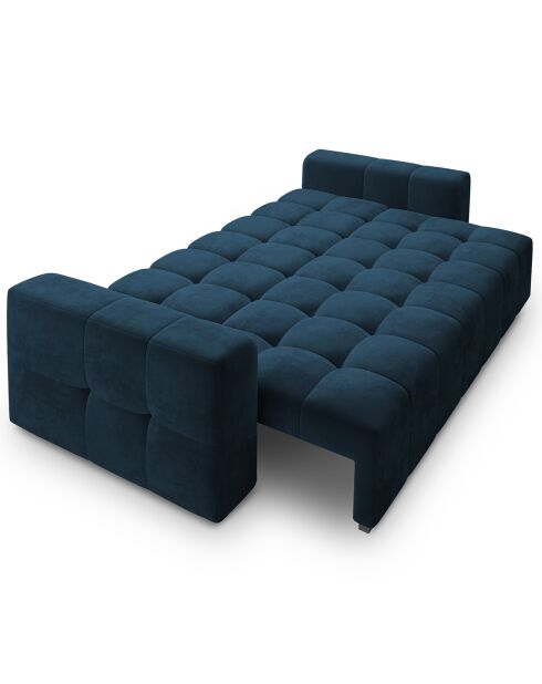 Canapé velours convertible avec coffre de rangement 3 places luca bleu roi - 250x105x85  cm