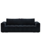Canapé velours convertible avec coffre de rangement 3 places luca bleu foncé - 250x105x85  cm
