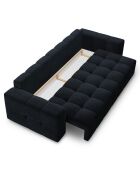 Canapé velours convertible avec coffre de rangement 3 places luca bleu foncé - 250x105x85  cm