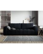 Canapé velours convertible avec coffre de rangement 3 places luca bleu foncé - 250x105x85  cm
