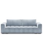 Canapé velours convertible avec coffre de rangement 3 places luca bleu clair - 250x105x85  cm