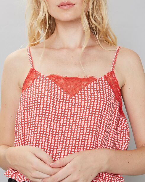 Caraco Bam Singlet Lcs rouge/blanc