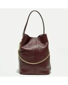 Sac porté épaule  Deya en Cuir bordeaux 23x17x21 cm