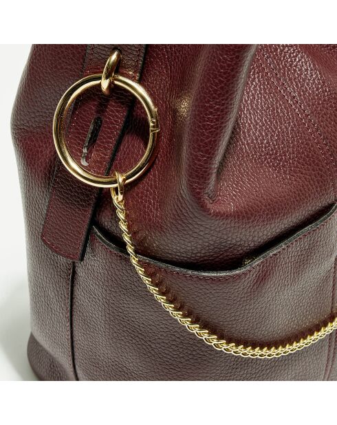 Sac porté épaule  Deya en Cuir bordeaux 23x17x21 cm