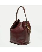 Sac porté épaule  Deya en Cuir bordeaux 23x17x21 cm