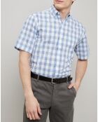 Chemise Confort Fit à carreaux  bleu clair/blanc