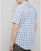 Chemise Confort Fit à carreaux  bleu clair/blanc