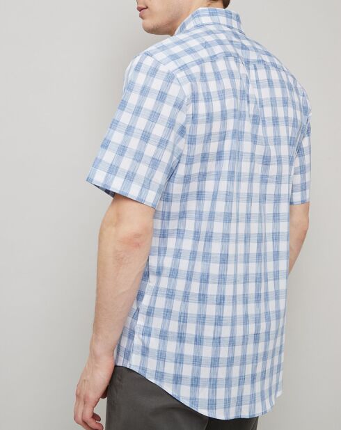 Chemise Confort Fit à carreaux  bleu clair/blanc