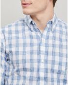 Chemise Confort Fit à carreaux  bleu clair/blanc