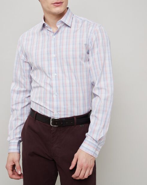 Chemise Slim Fit à carreaux bleu clair/blanc/rouge