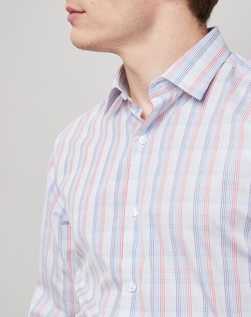 Chemise Slim Fit à carreaux bleu clair/blanc/rouge