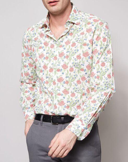 Chemise Regular Fit imprimé fleuri blanc/multicolore