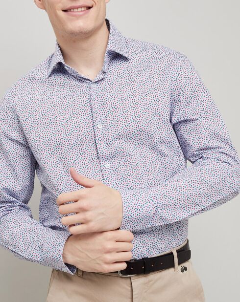 Chemise Regular Filt à fleurs bleu ciel
