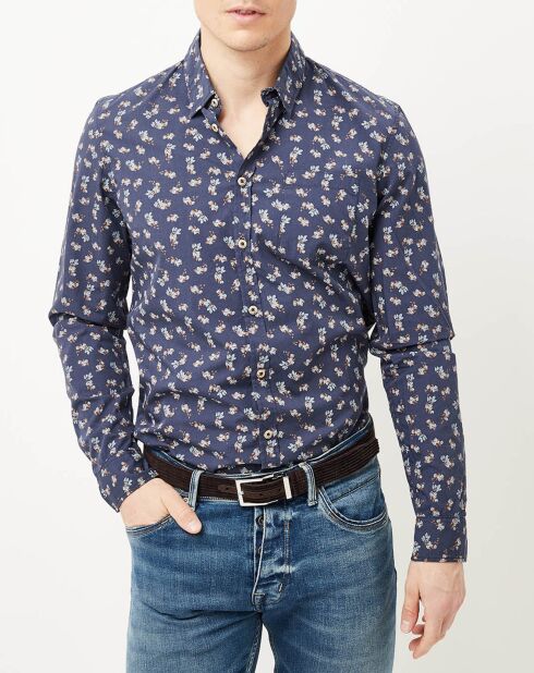 Chemise regular Orion imprimée bleu marine