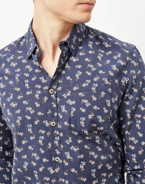 Chemise regular Orion imprimée bleu marine