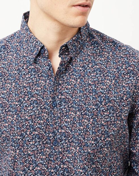 Chemise regular Orfeo liberty bleu marine