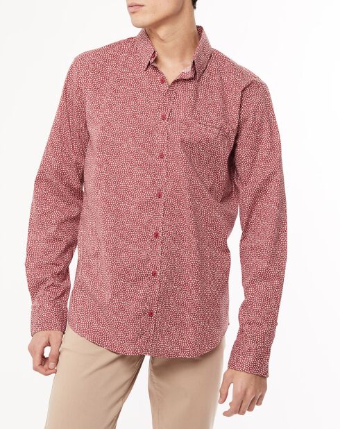 Chemise regular Orlando imprimée groseille