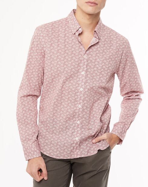 Chemise slim Fantassian imprimée rouge