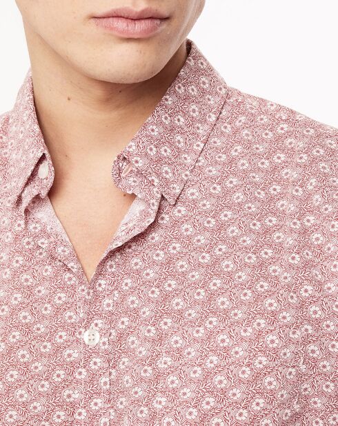 Chemise slim Fantassian imprimée rouge