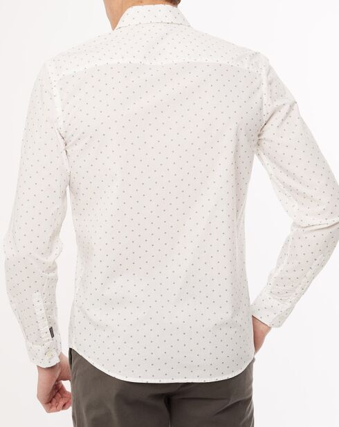 Chemise slim Fausto imprimée blanche