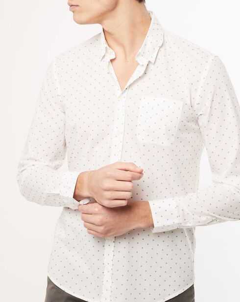 Chemise slim Fausto imprimée blanche