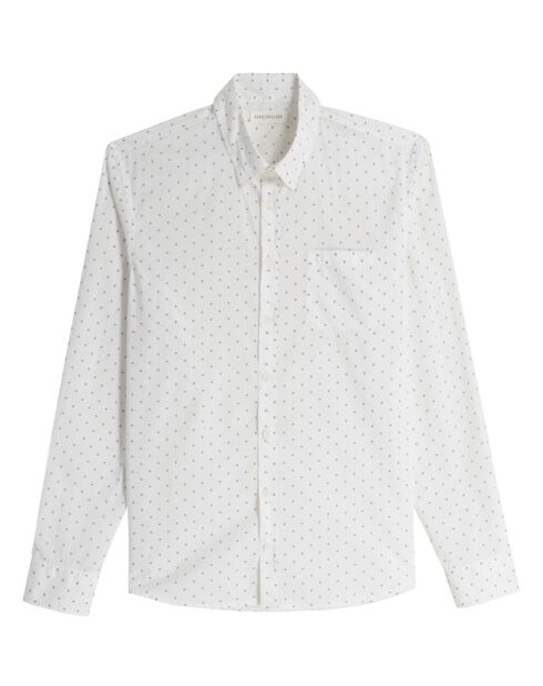 Chemise slim Fausto imprimée blanche