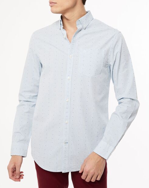 Chemise droite carreaux bleue