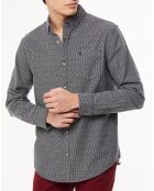 Chemise droite microtexture bleu marine