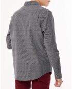 Chemise droite microtexture bleu marine