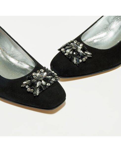 Trotters en Velours de Cuir Octavo noires - Talon 4 cm