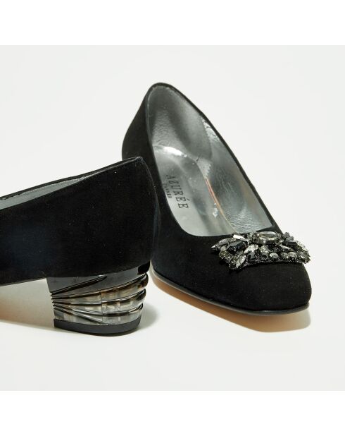 Trotters en Velours de Cuir Octavo noires - Talon 4 cm