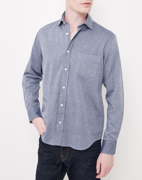 Chemise Regular Paul imprimée bleue