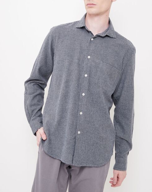 Chemise regular Penn quadrillée gris/noir