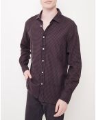 Chemise Slim Sammy à carreaux marron/noir